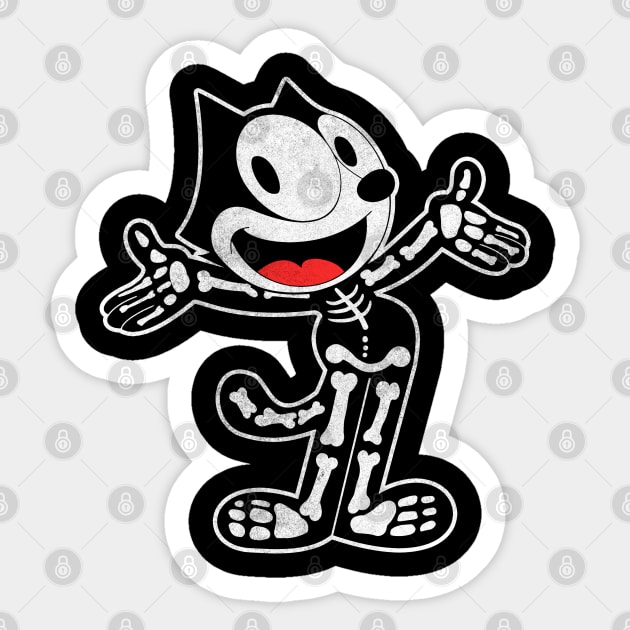 Halloween Skull Felix the cat Sticker by OniSide